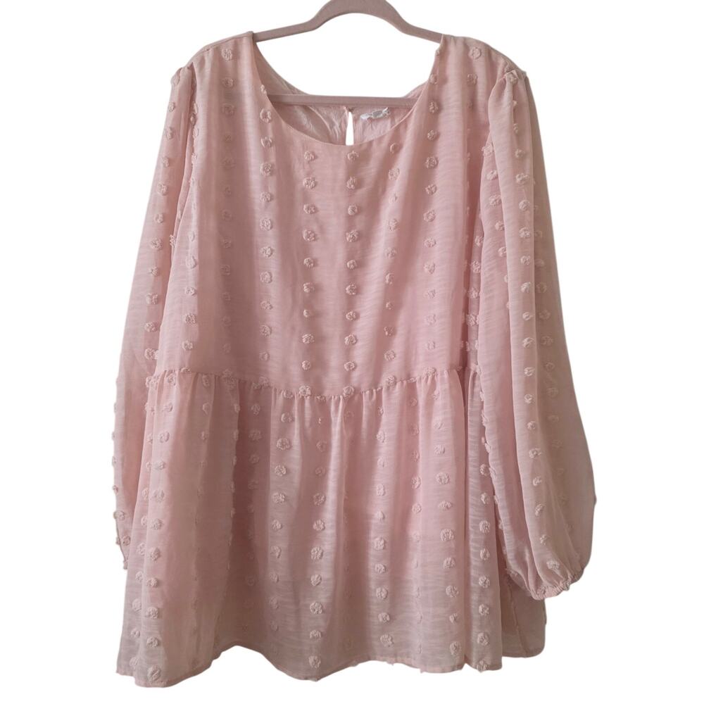 Chic Soul Pink Babydoll Boho Blouse Size 2XL